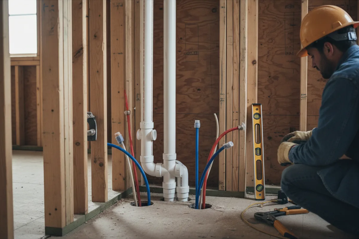 Drain and supply rough-in during Garbage Disposal Repair in Lincolnwood