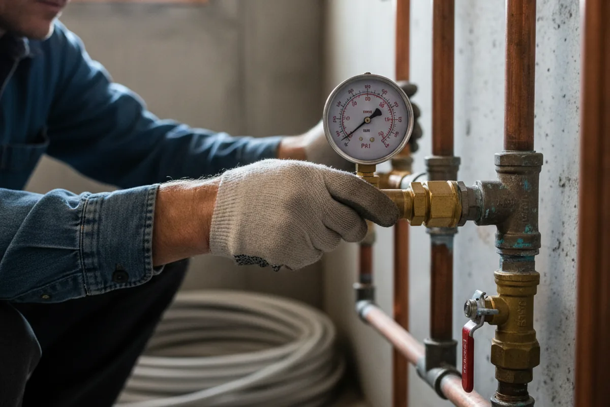 Pressure testing a repaired line during Water Line Repair in Lincolnwood